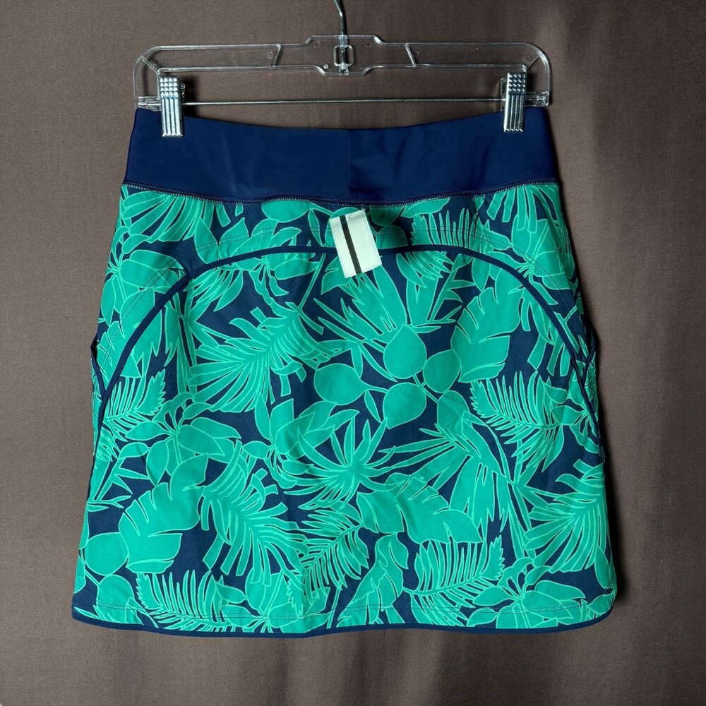 Lands' End Women's 4 Elastic Waist Quick Dry Active Board Skort Swim Skirt Navy/ - Picture 5 of 11